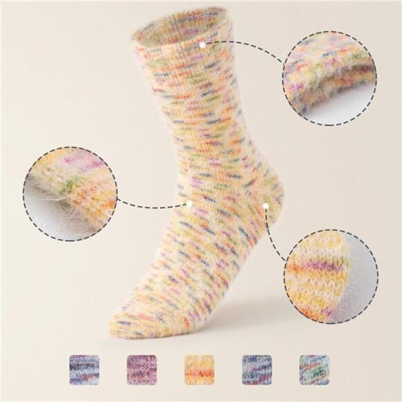 New 5 Pairs Fuzzy Soft Cozy Comfortable Socks for Women, Casual Sleep Comfy Sock - Picture 2 of 5